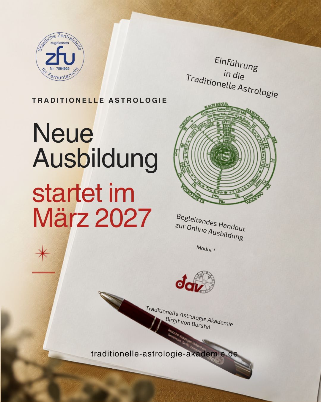 Traditionelle Astrologie Ausbildung 2027